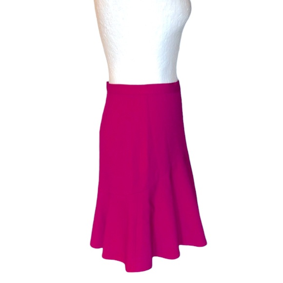 Misha Nonoo Fuchsia Pink Wool Crepe Flounce Ruffle A-Line Skirt - 2 - Picture 5 of 11